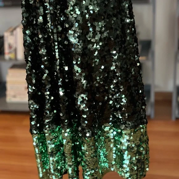 Zara green sequin sleeveless dress XS - Picture 7 of 7